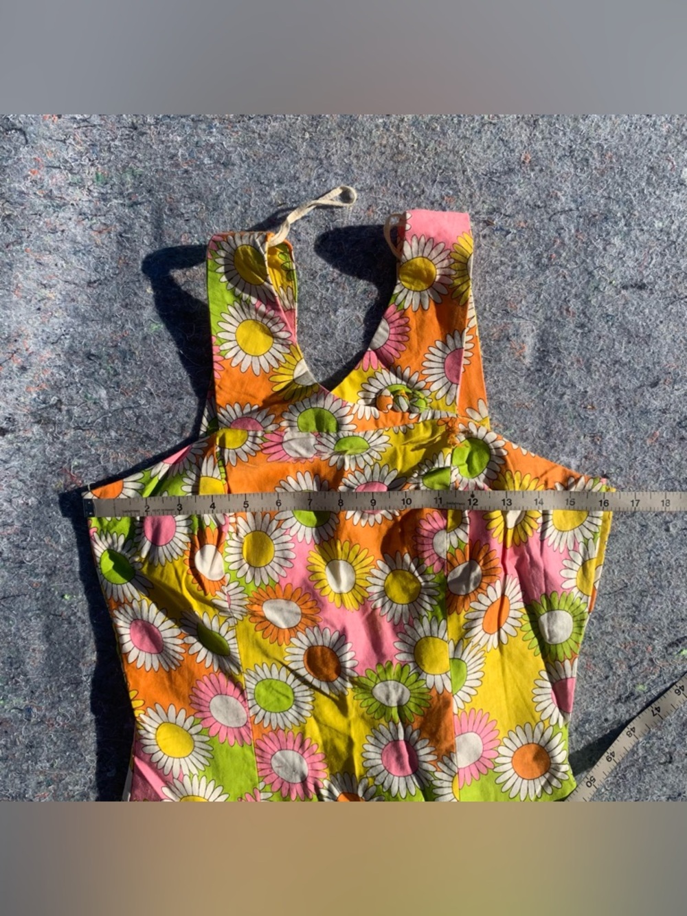 Insanely good vintage 60s 70s mod neon bright floral cotton casual party dress - Picture 10 of 16